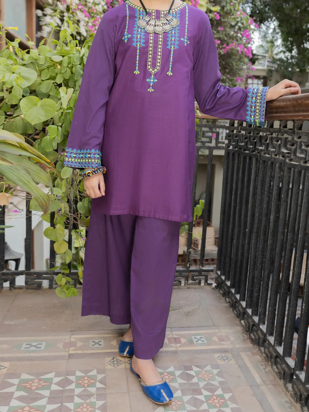 Purple Dyed 2 Piece Stitched - Alt-2Ps-Lks-1128 1