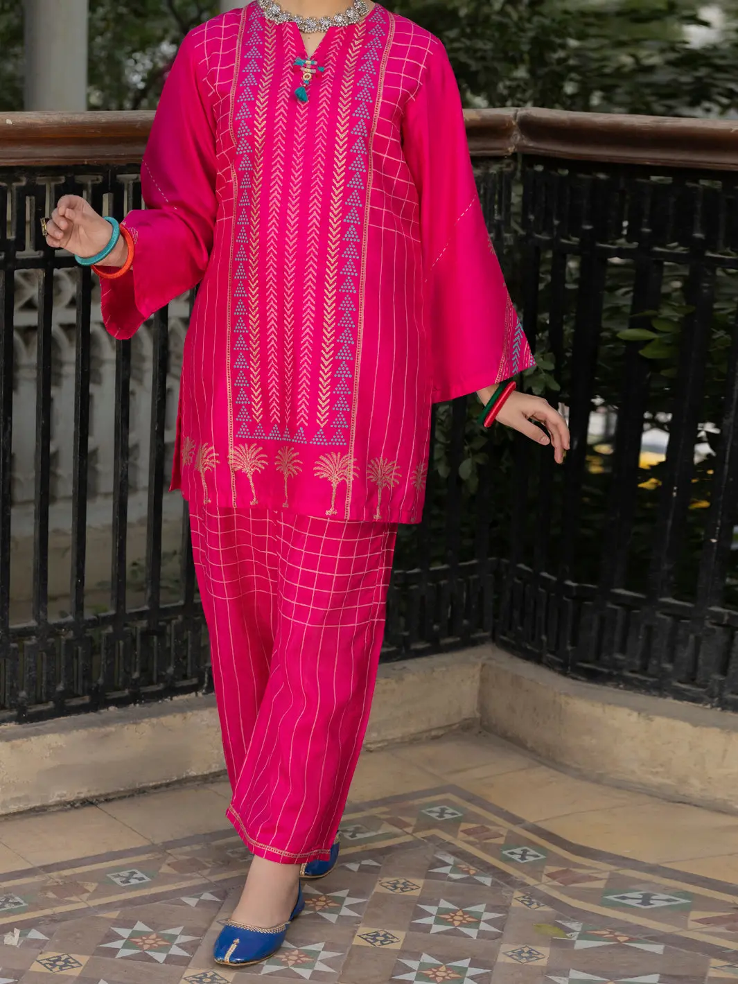 Pink Raw Silk 2 Piece Stitched - Alt-2Ps-Lks-1137 1