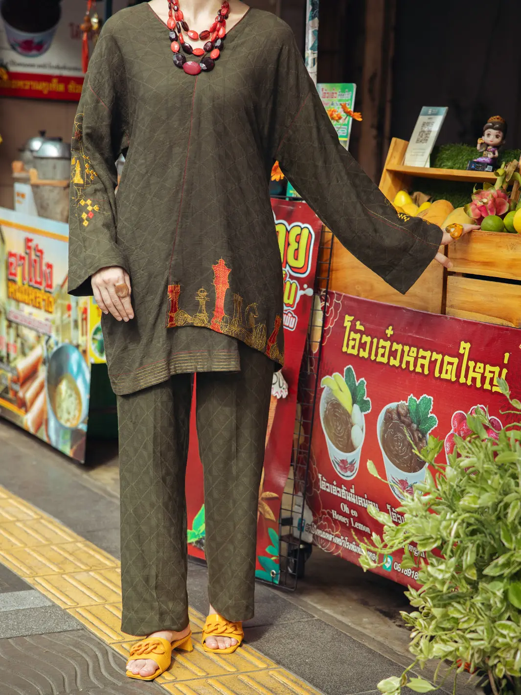 Mehndi Green Dobby Jacquard 2Pc Stitched - Alp-2Ps-Lks-1795 1