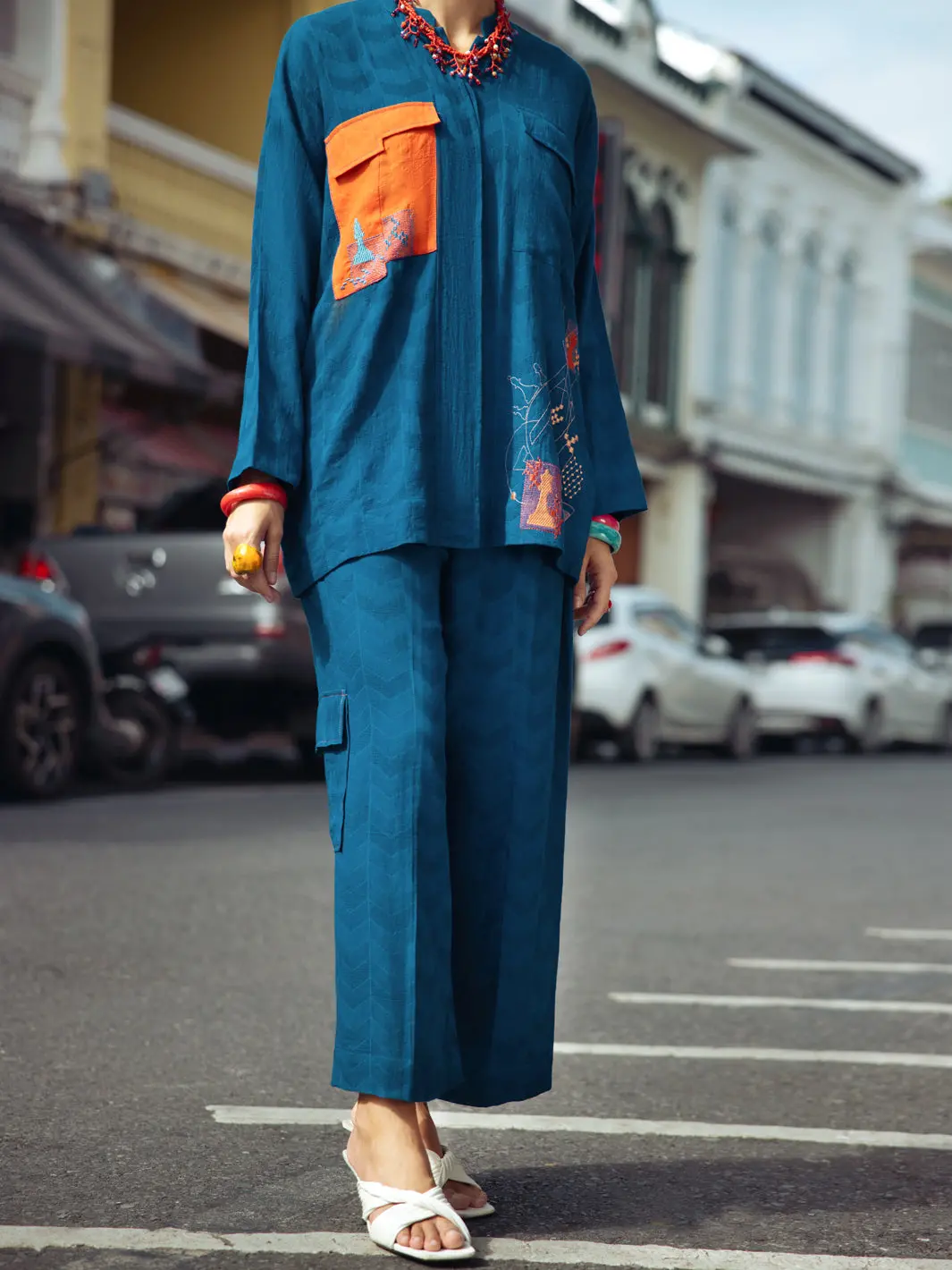 Blue Dobby Jacquard 2Pc Stitched - Alp-2Ps-Lks-1796 1