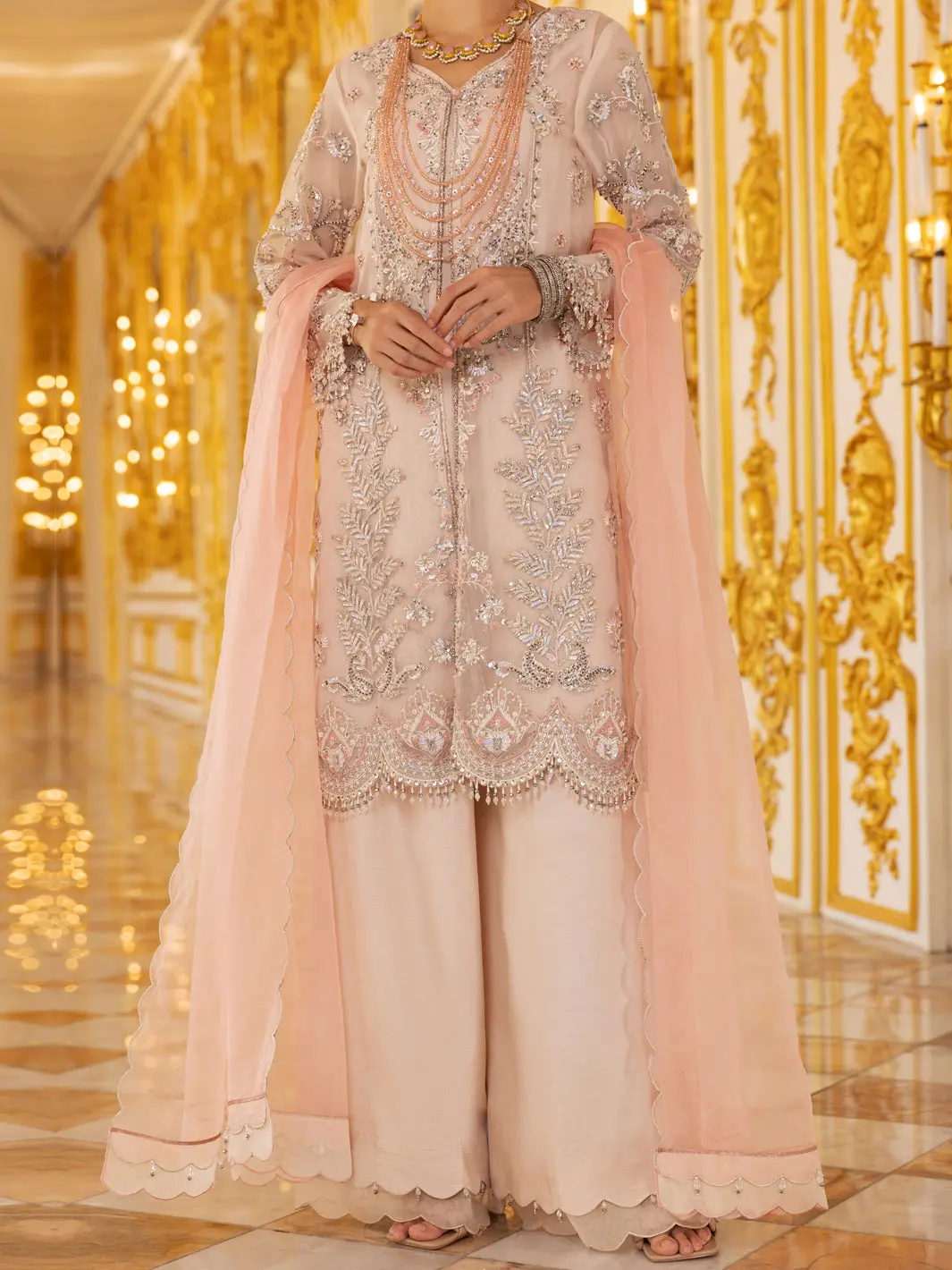 Light Pink Organza 3Pc Formal Unstitched - Al-3Ps-Ls-Un-358 1