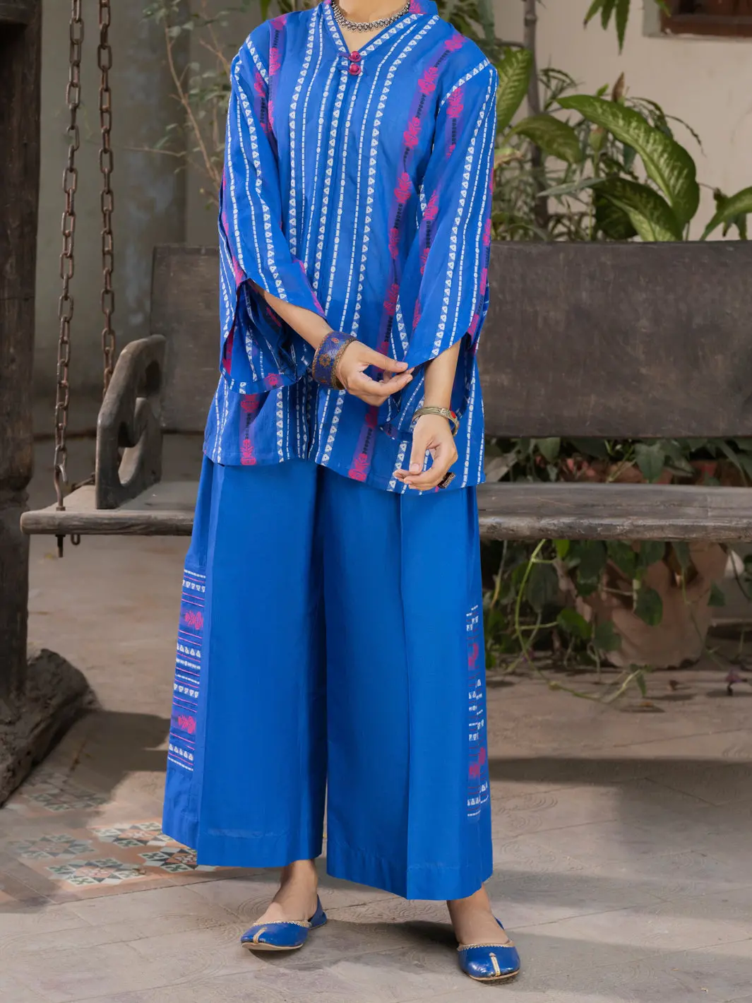 Blue Yarn Dyed 2 Piece Stitched - Alt-2Ps-Lks-1145 1