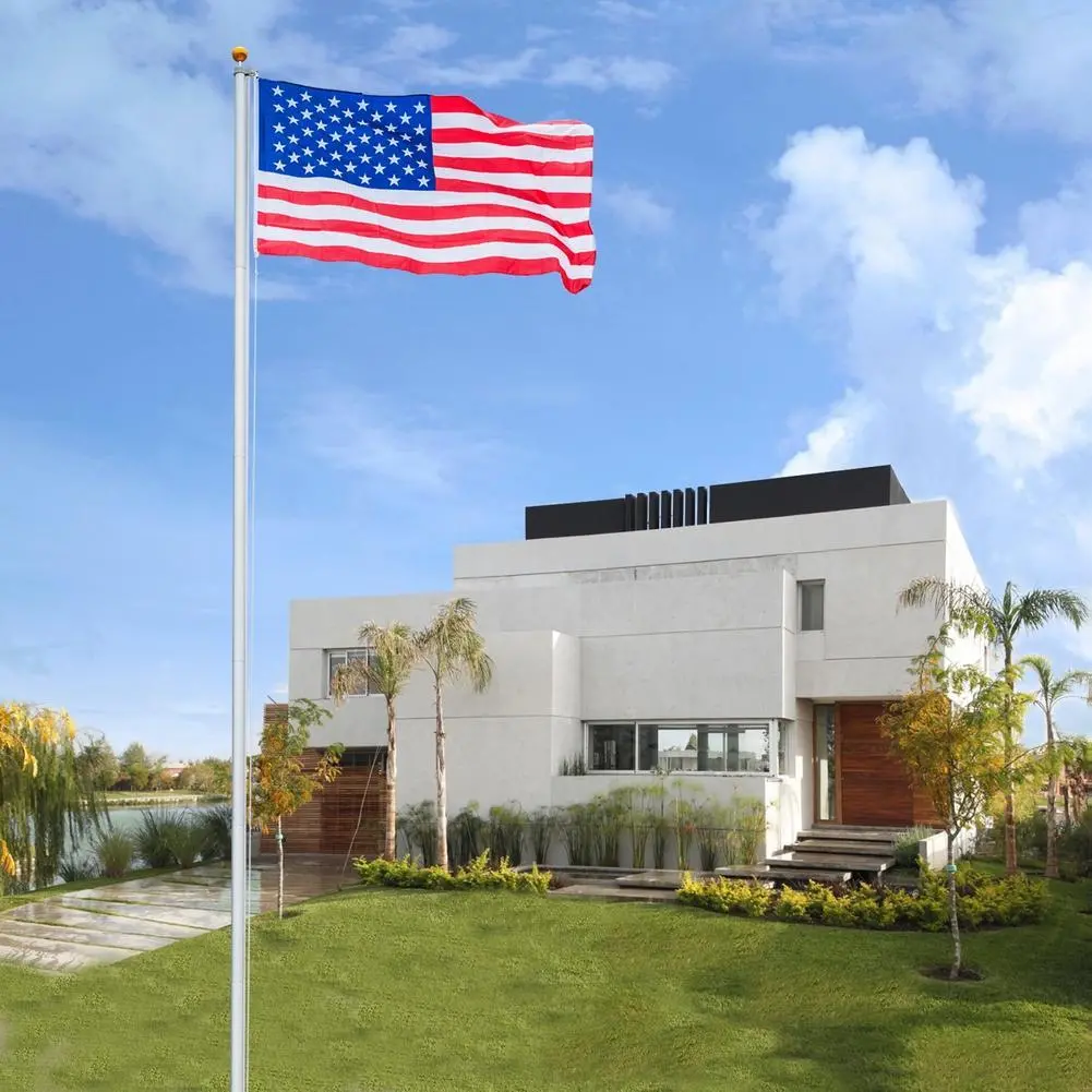 Heavy Duty Aluminum 25Ft Telescoping Home Flagpole Kit 1