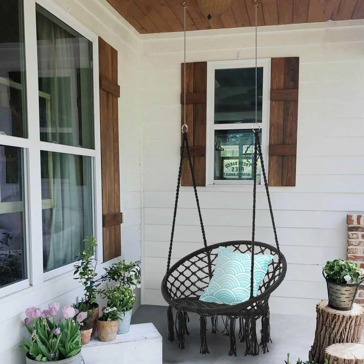 Hanging Hammock Swing Chair Indoor Outdoor 1