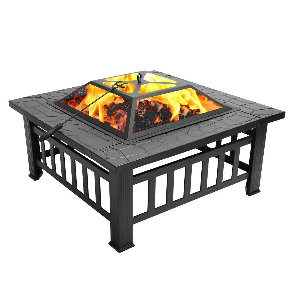 Outdoor Modern Square Patio Fire Pit Table 1