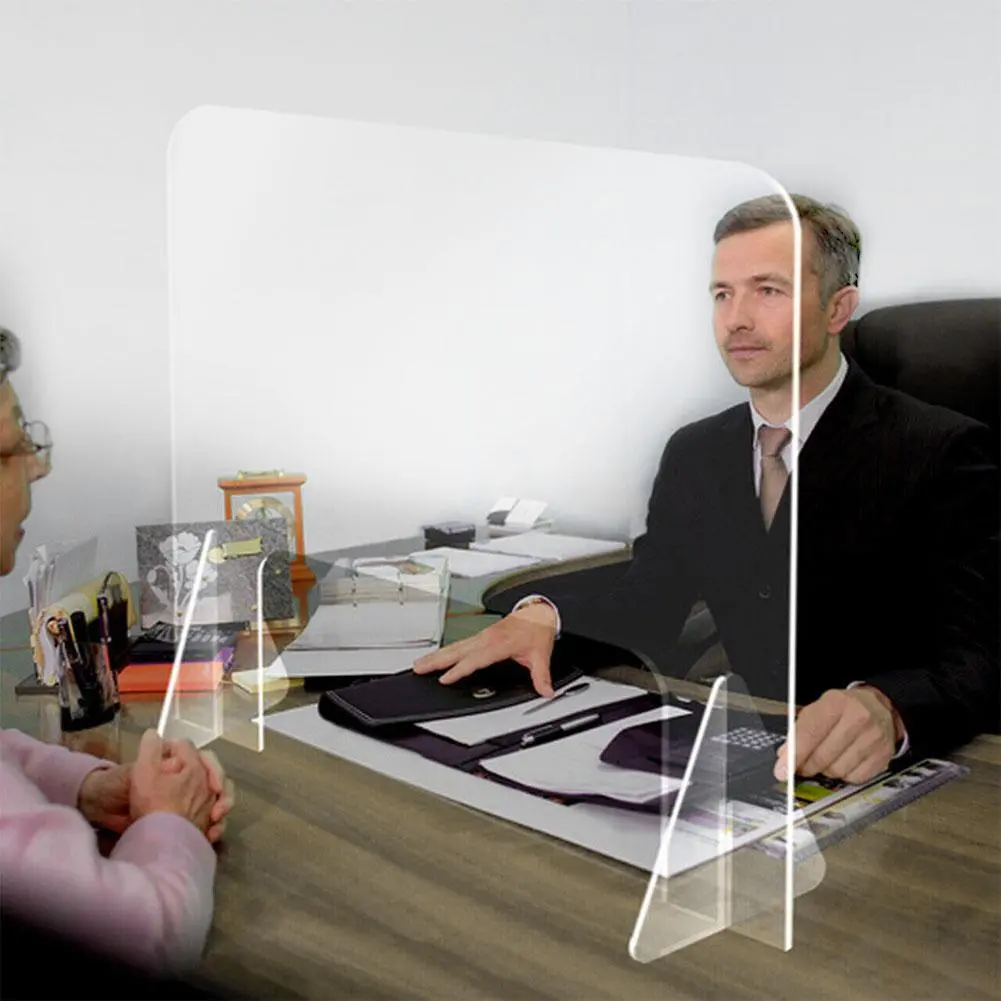 Premium Portable Vertical Counter Sneeze Guard Glass 2