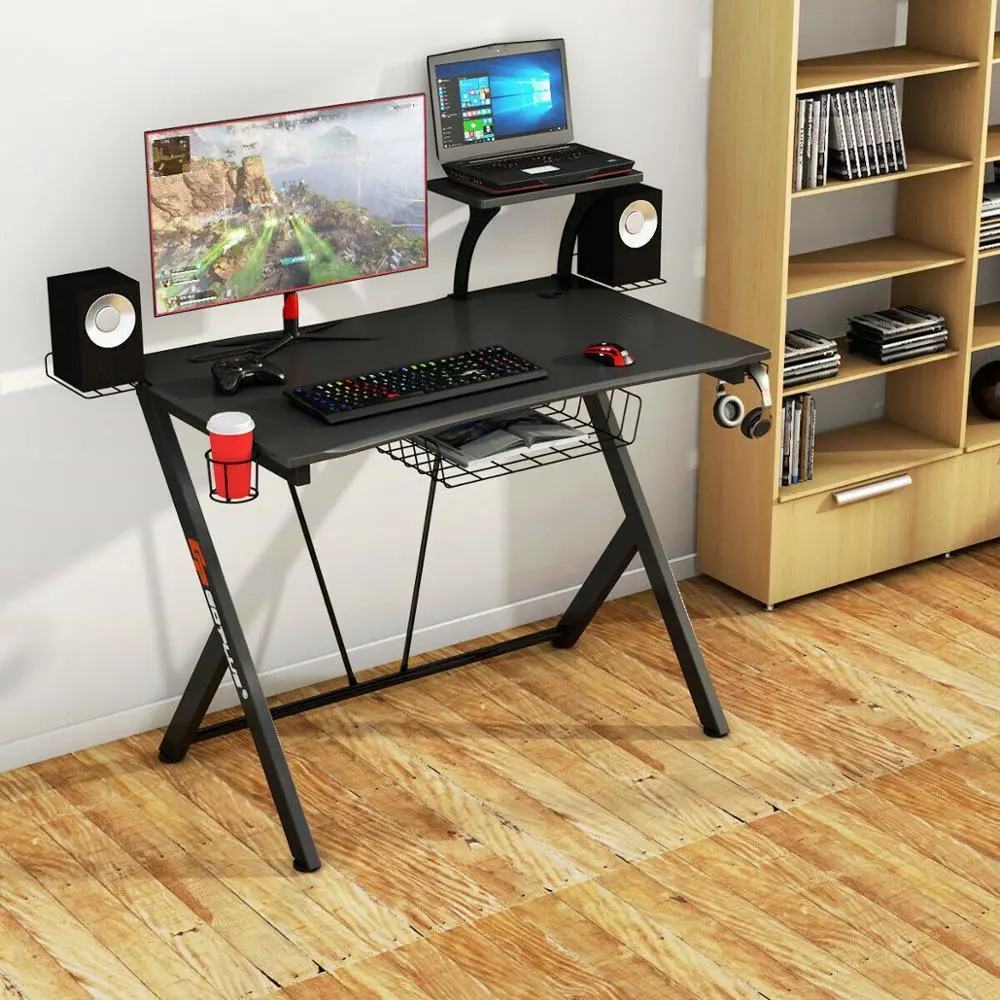 Large Corner Gaming Black Computer Desk 52" 1