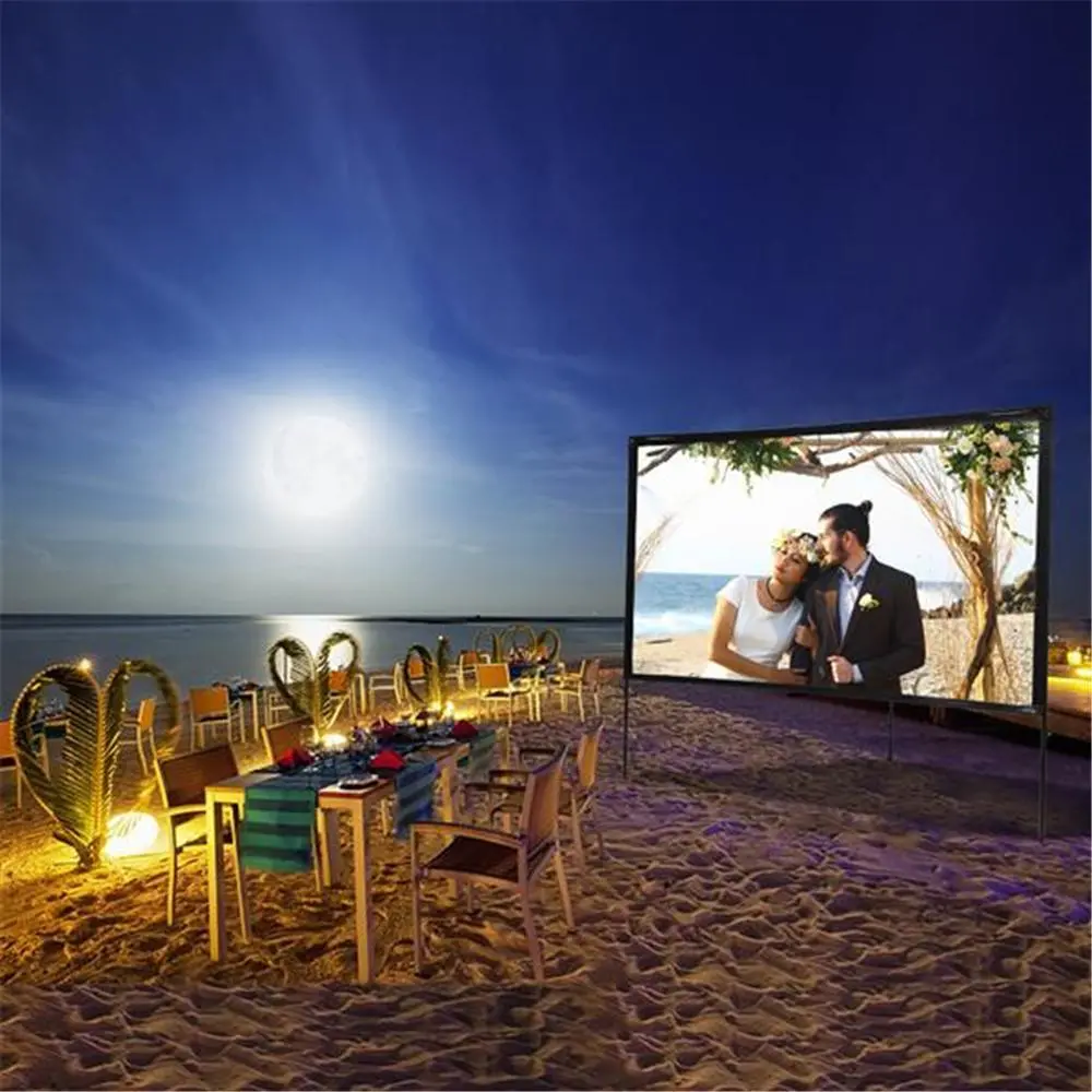 Portable Outdoor Movie Projector Screen 80" 1