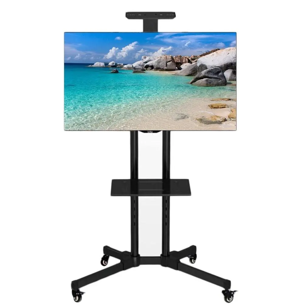 Premium Adjustable Universal Rolling Swivel Tv Stand Cart 1
