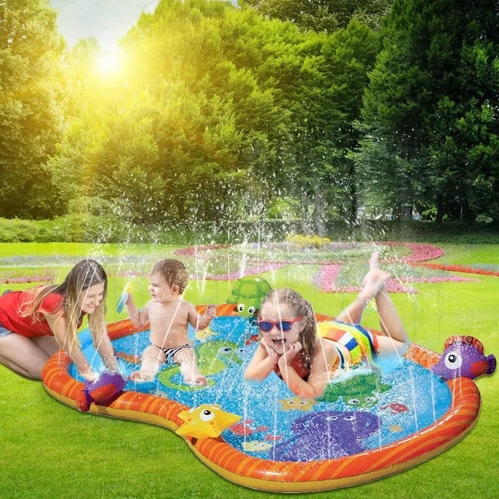 Large Kids Water Sprinkler Splash Pad Mat 55" 2