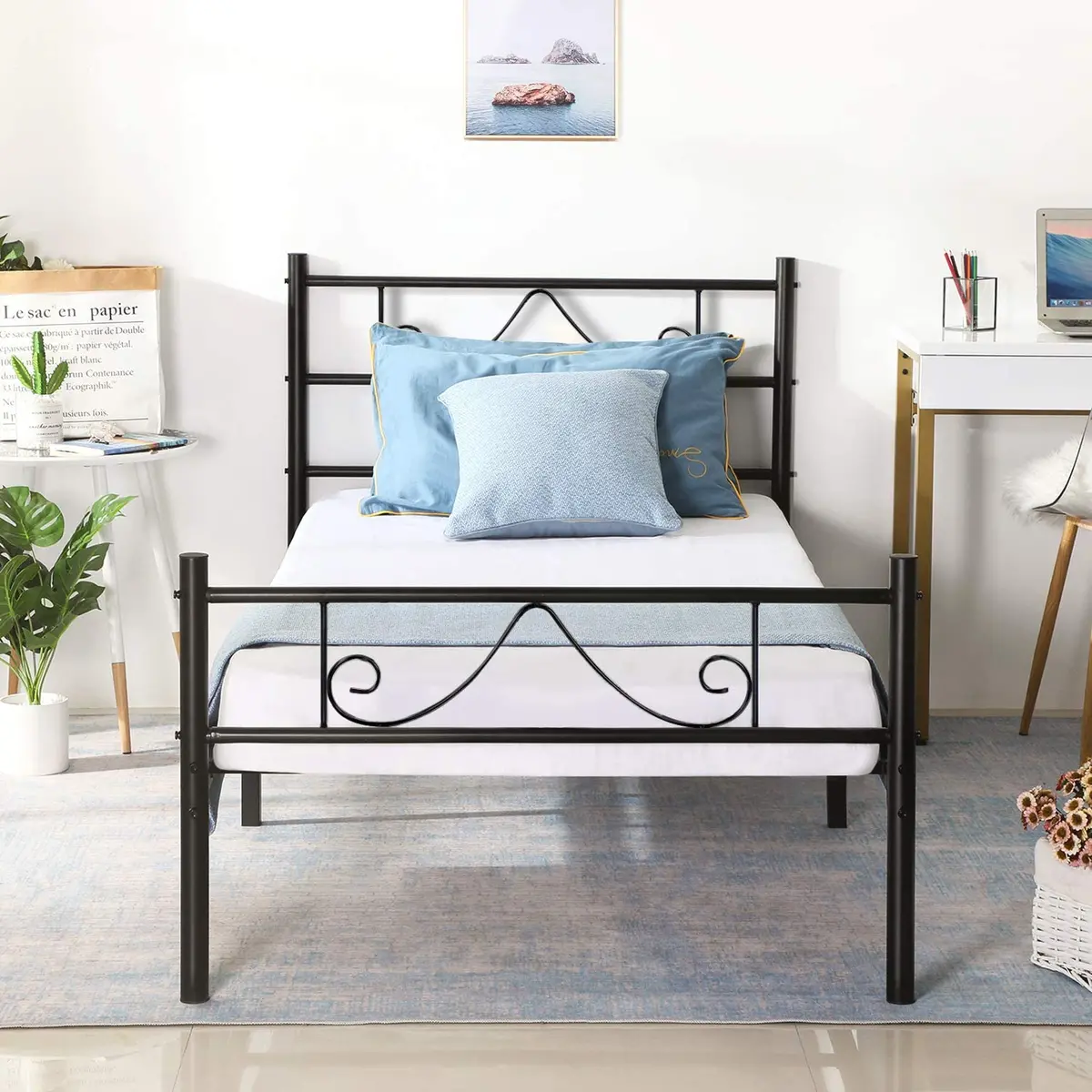 Premium Black Platform Metal Bed Frame 1