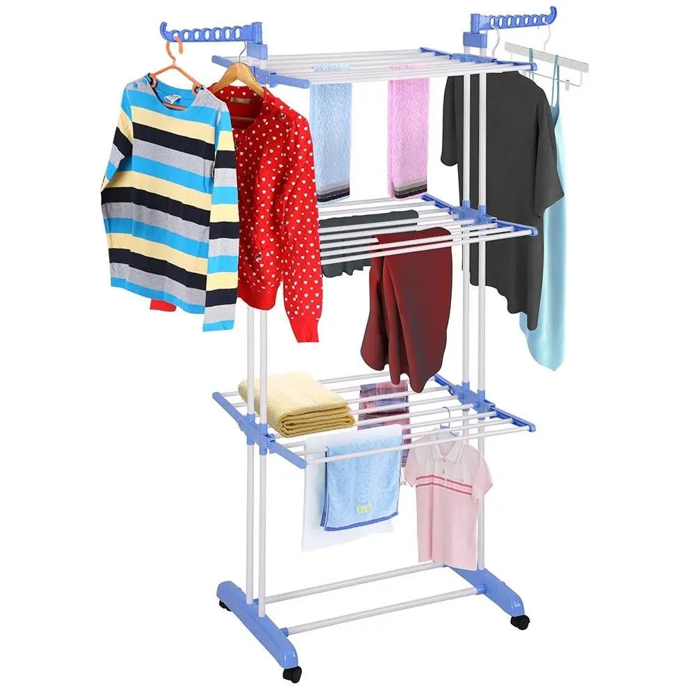 Heavy Duty Portable Rolling Clothes Free Standing Hanger Rack 1