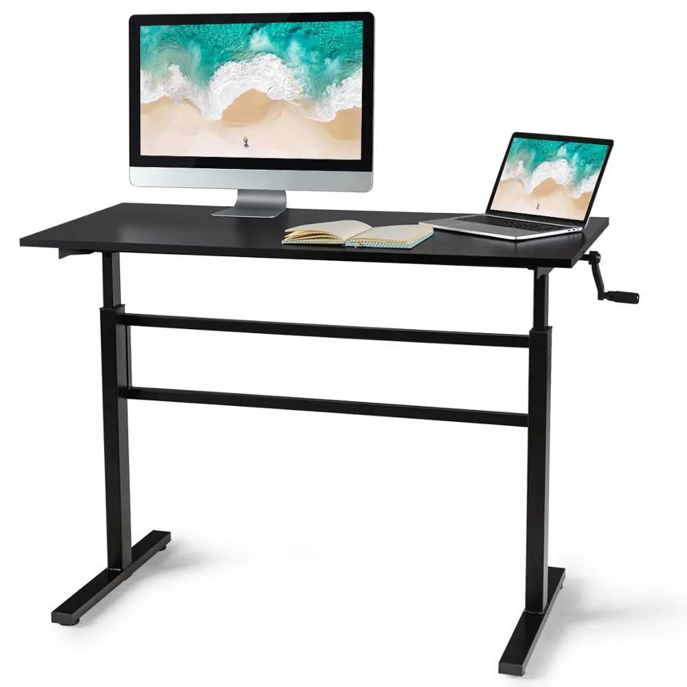 Large Spacious Height Adjustable Standing Computer Desk 47" 2