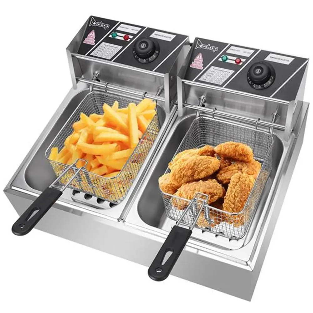 Premium Electric Double Deep Oil Fryer With Basket 1