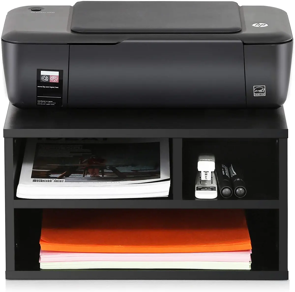 Large Premium Desktop Wooden Printer Stand With Storage 1