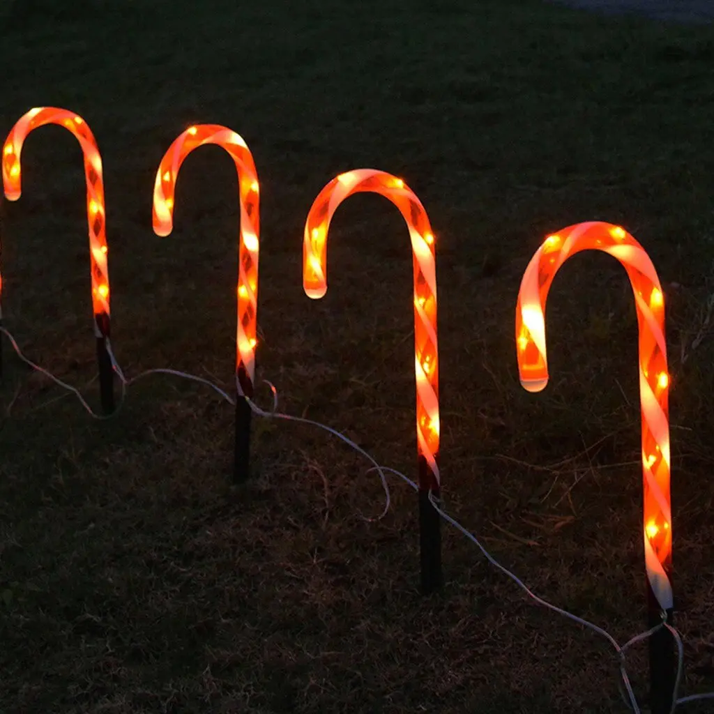 Outdoor Lighted Candy Cane Christmas Lane Pathway Lights 1