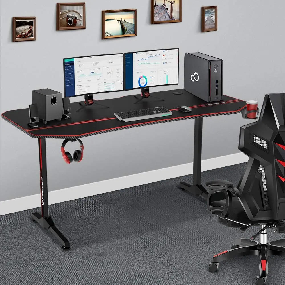 Large Ergonomic Home Gaming Computer Table Desk 63 In 1