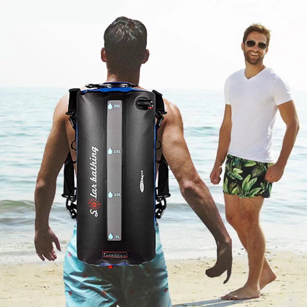 Large Outdoor Camping Solar Shower Bag With Pump 2