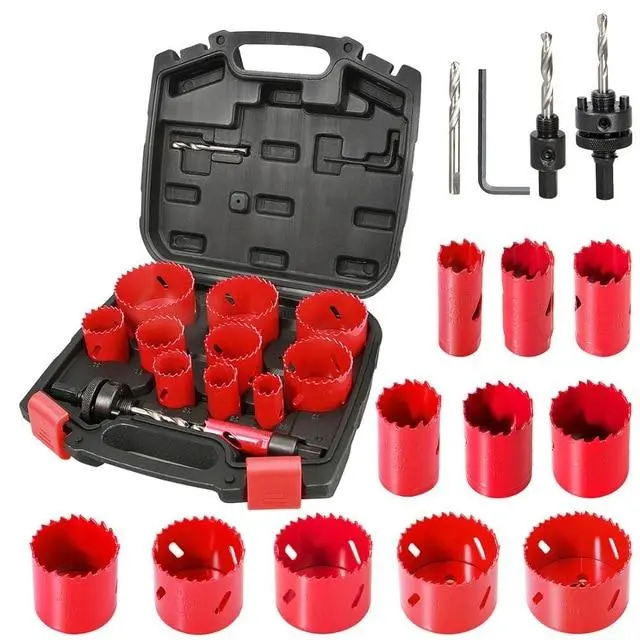 All In One Bi-Metal Hole Dozer Saw Drill Bit Kit 17 Pcs 1