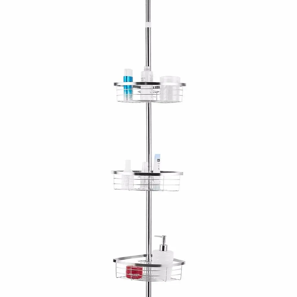 Tension Pole Standing Corner Shower Caddy 1