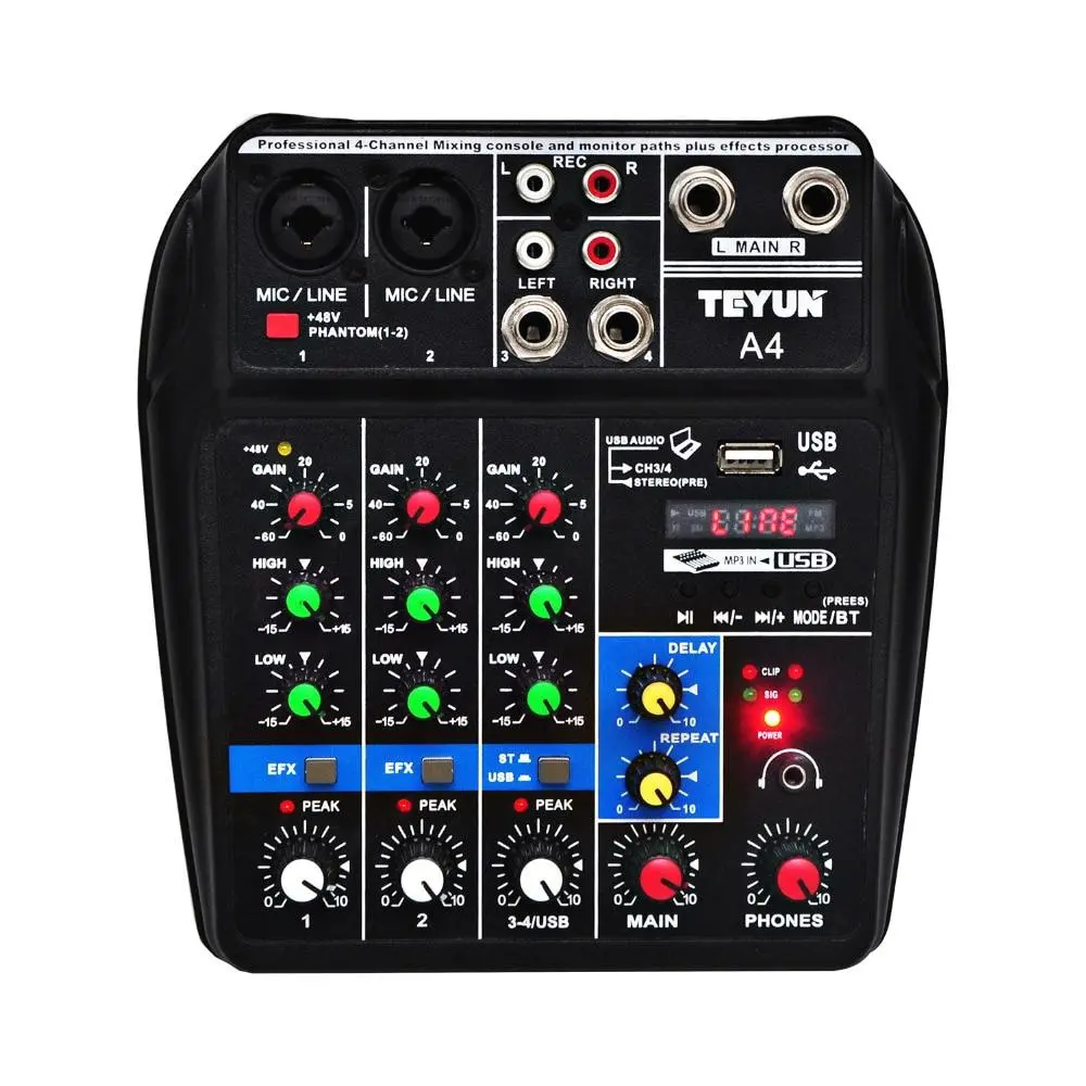 Small Audio Sound Digital Microphone Mixer 48V 1