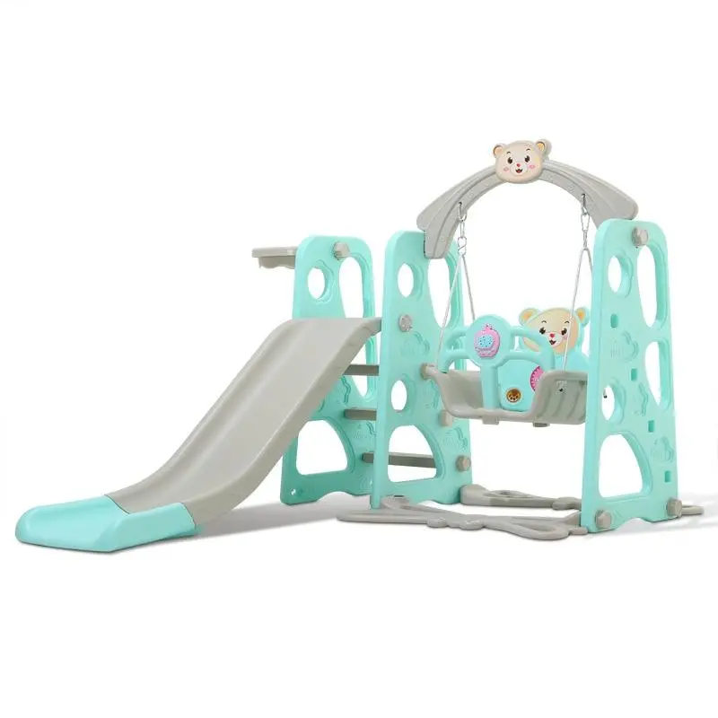 3 In 1 Kids Swing Set Playhouse With Slide 1