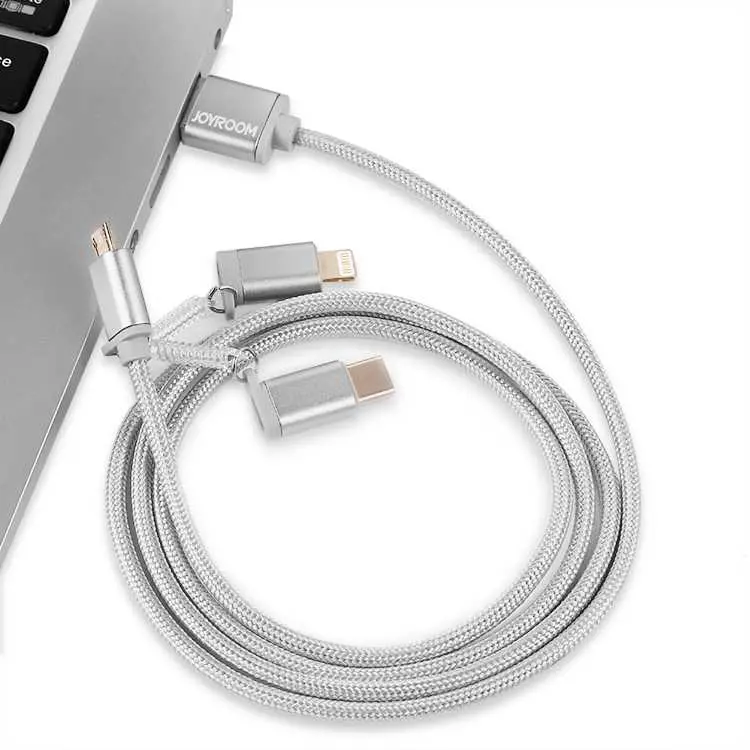 Joyroom 3 In 1 Data Cable, 1.0 Meter S-M321 - Silver 2