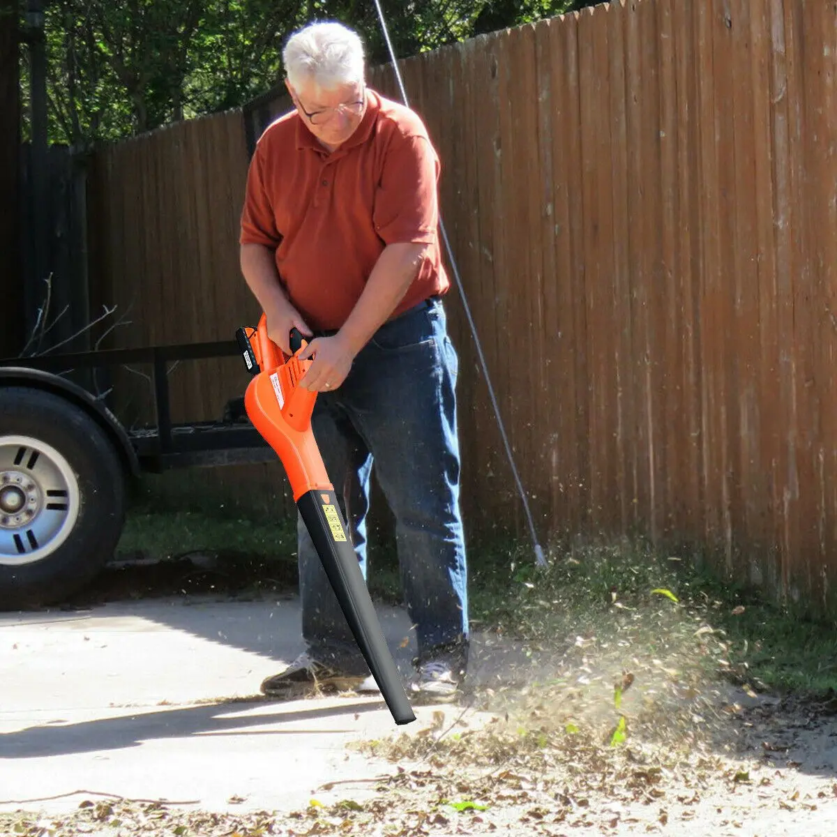Powerful 20V Cordless Battery Powered Leaf Blower 2