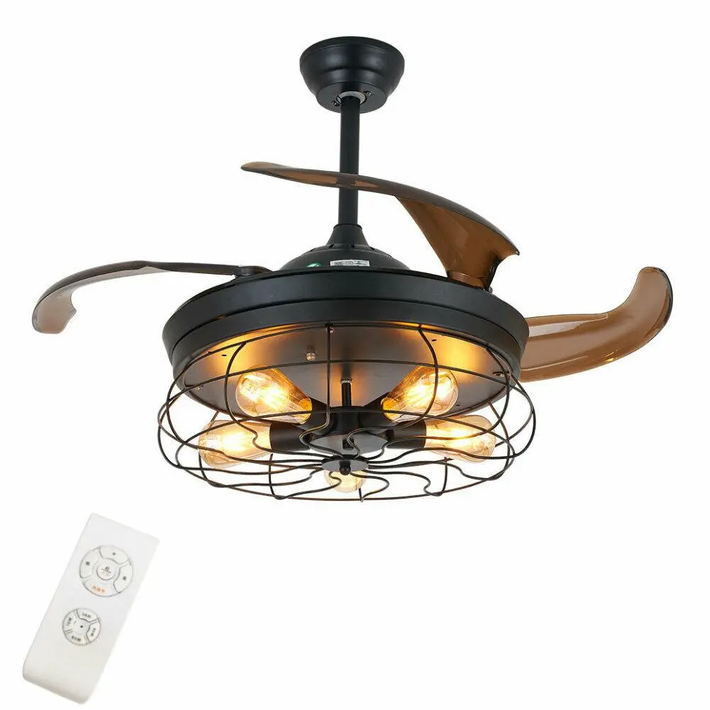 Modern Unique Reractable Ceiling Fan With Light 42 In 1