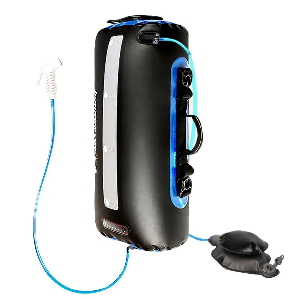 Large Outdoor Camping Solar Shower Bag With Pump 1