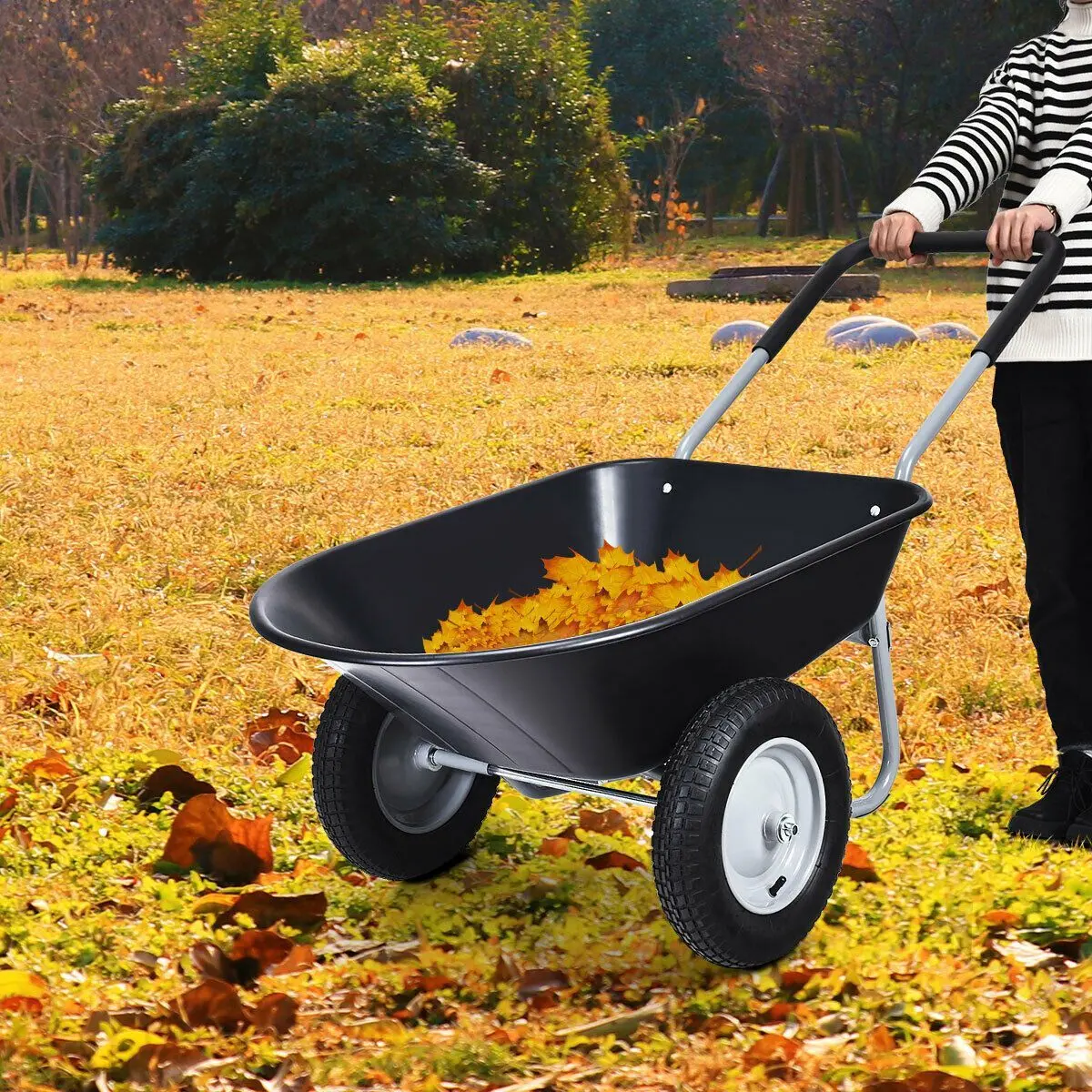 Heavy Duty Two Wheel Steel Garden Wheelbarrow 1