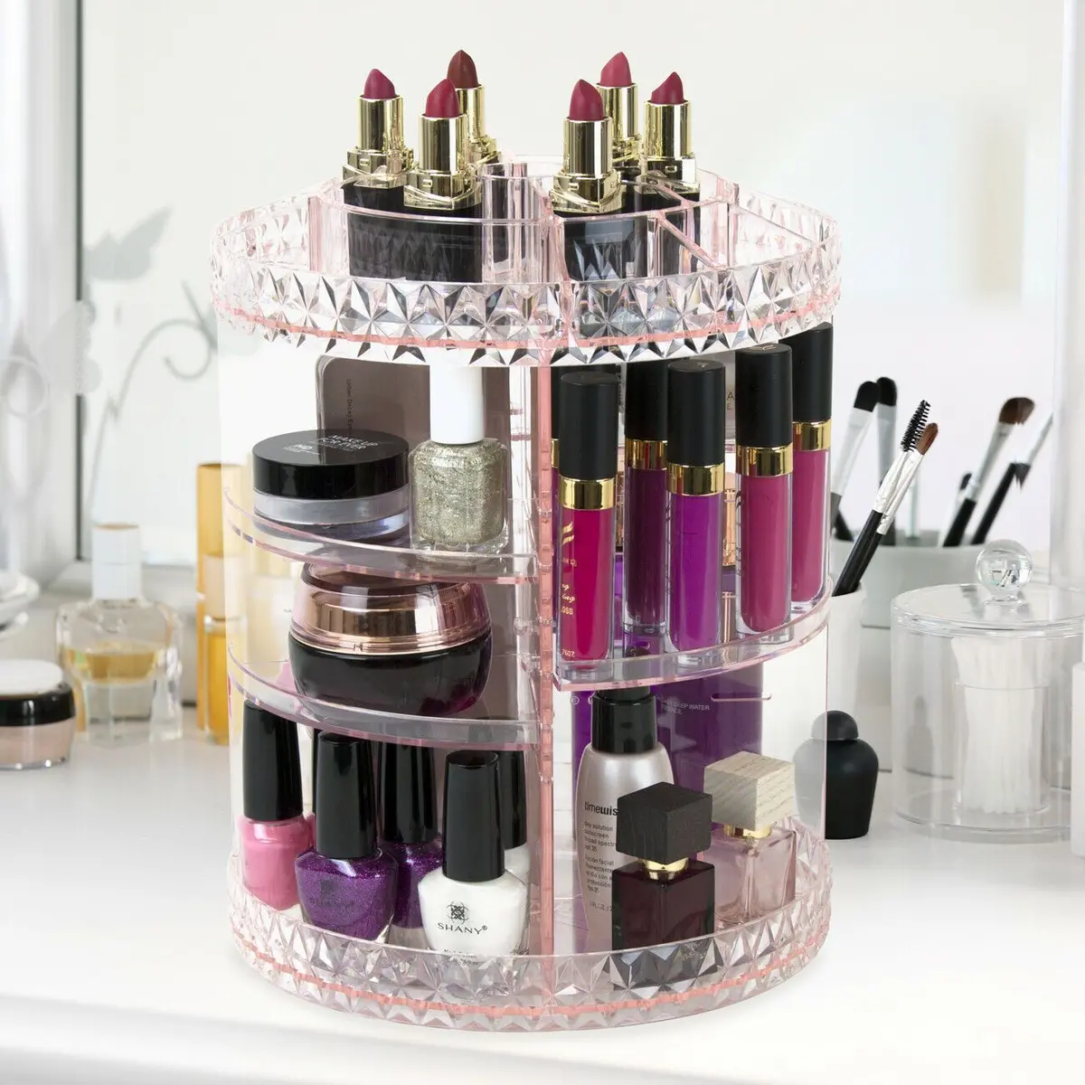 Adjustable Rotating Cosmetic Makeup Organizer Storage Box 1