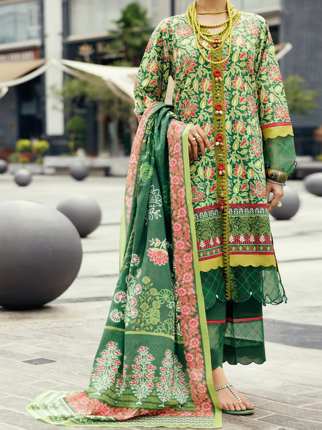 Green Lawn 2Pc Unstitched - Alp-2Ps-Slkd-Un-2263 1