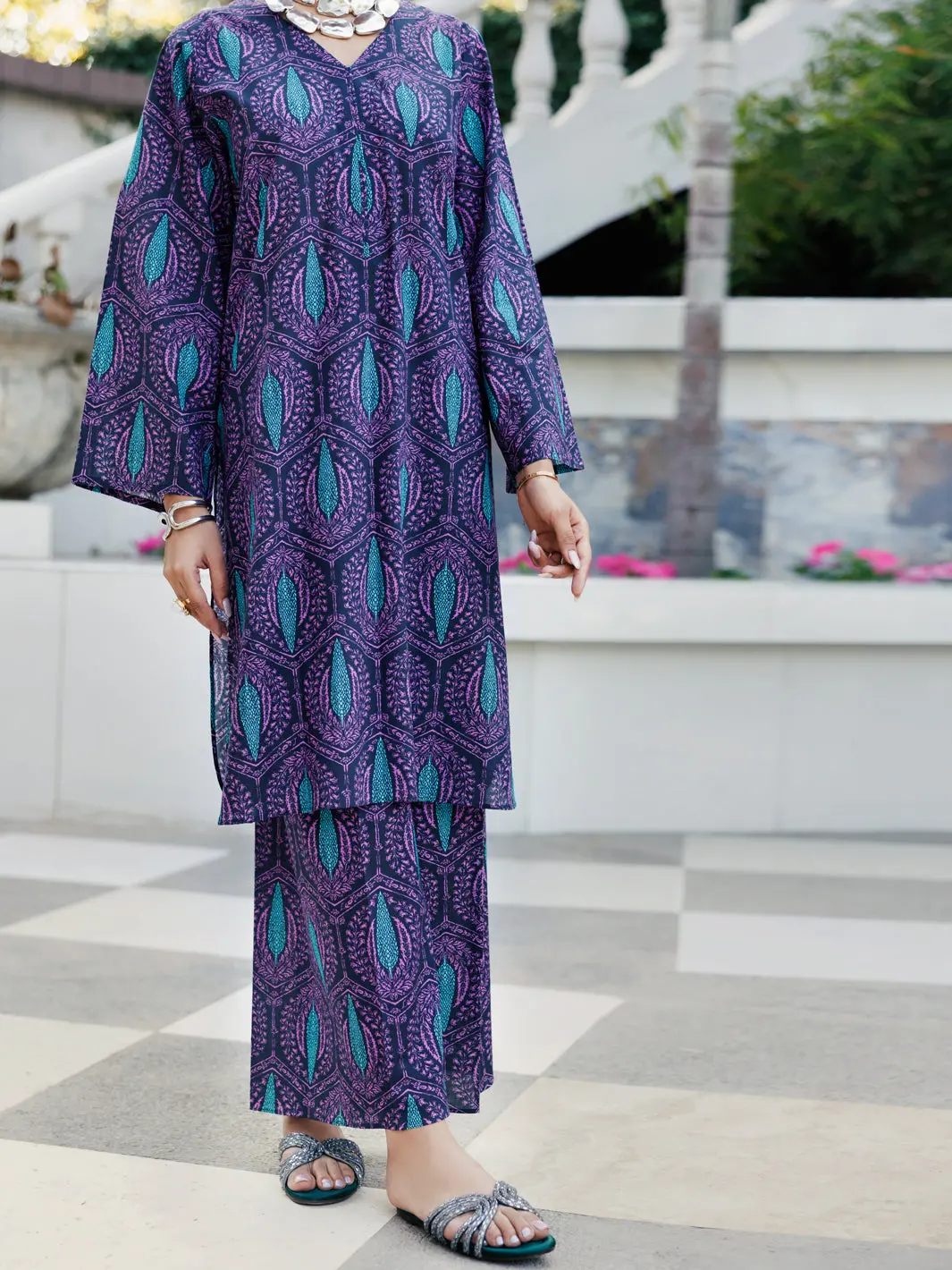 Black Lawn Co-Ord Set - Alp-2Ps-Slks-2231 1