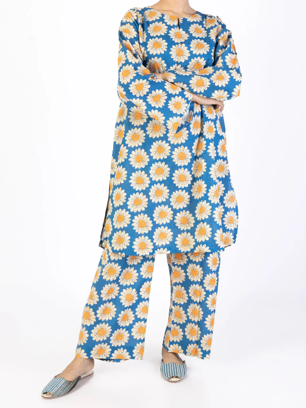 Blue Cambric Co-Ord Set - Alp-2Ps-Slks-2234 1