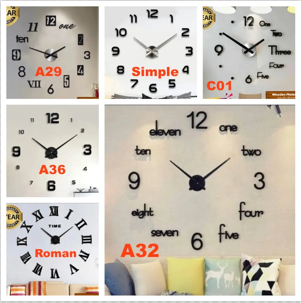 Winter Sale Buy 1 Get 1 Free Large 12 Inches Needles Clock (Self Adhesive) 1