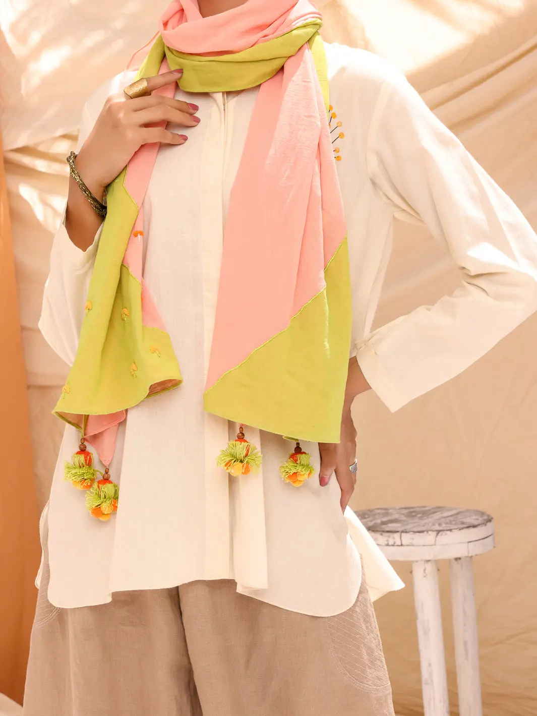Pink Voile Women Stole - Alcr-St-1044 1