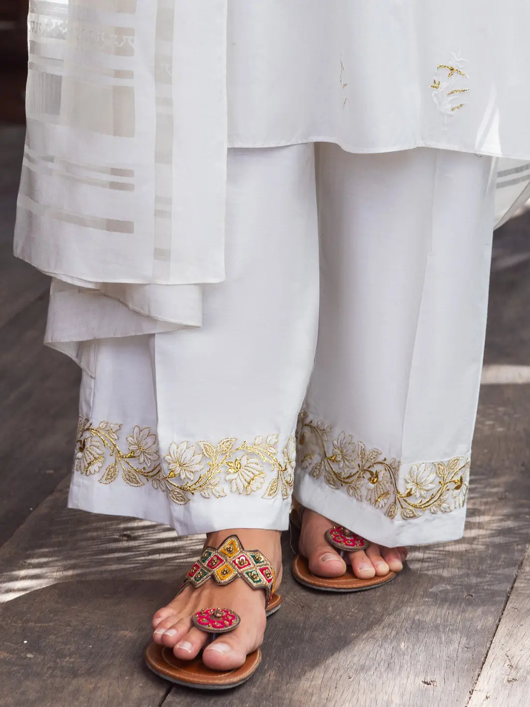 Off White Cambric Trousers - Alp-T-1837 1