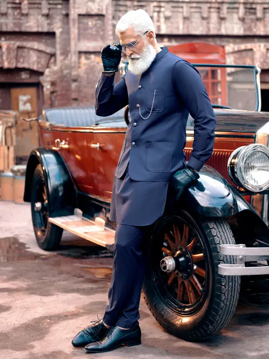 Navy Blue Taflon Rayon Waistcoat - Al-Wc-462 1