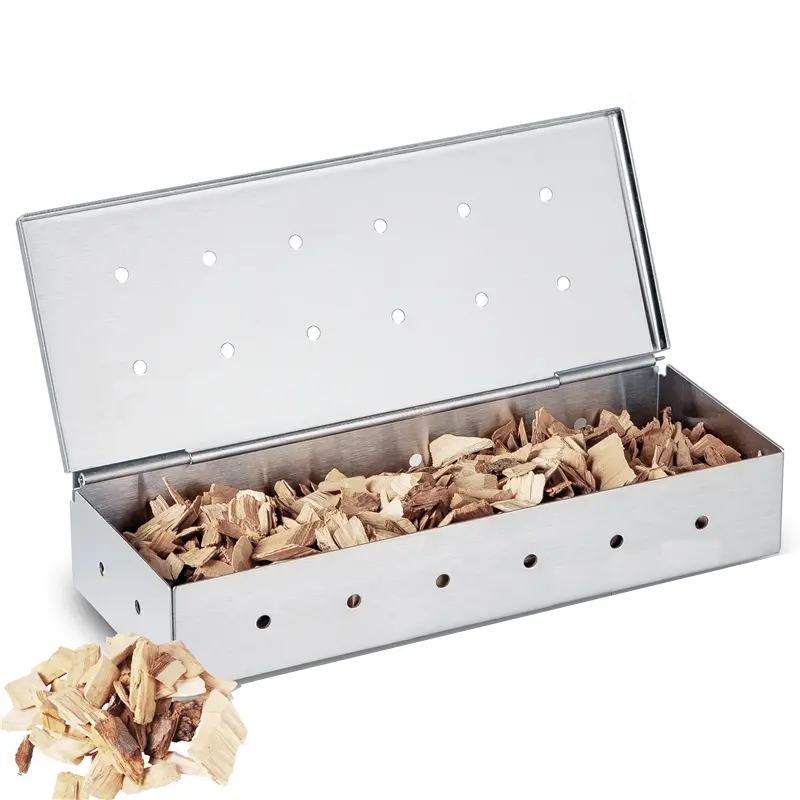 Premium Gas Grill Wood Chip Smoker Box 1