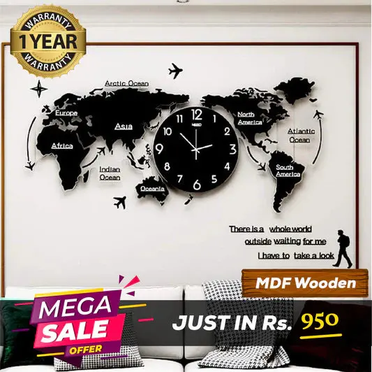 World Map Wall Clock - Wall Clock 1