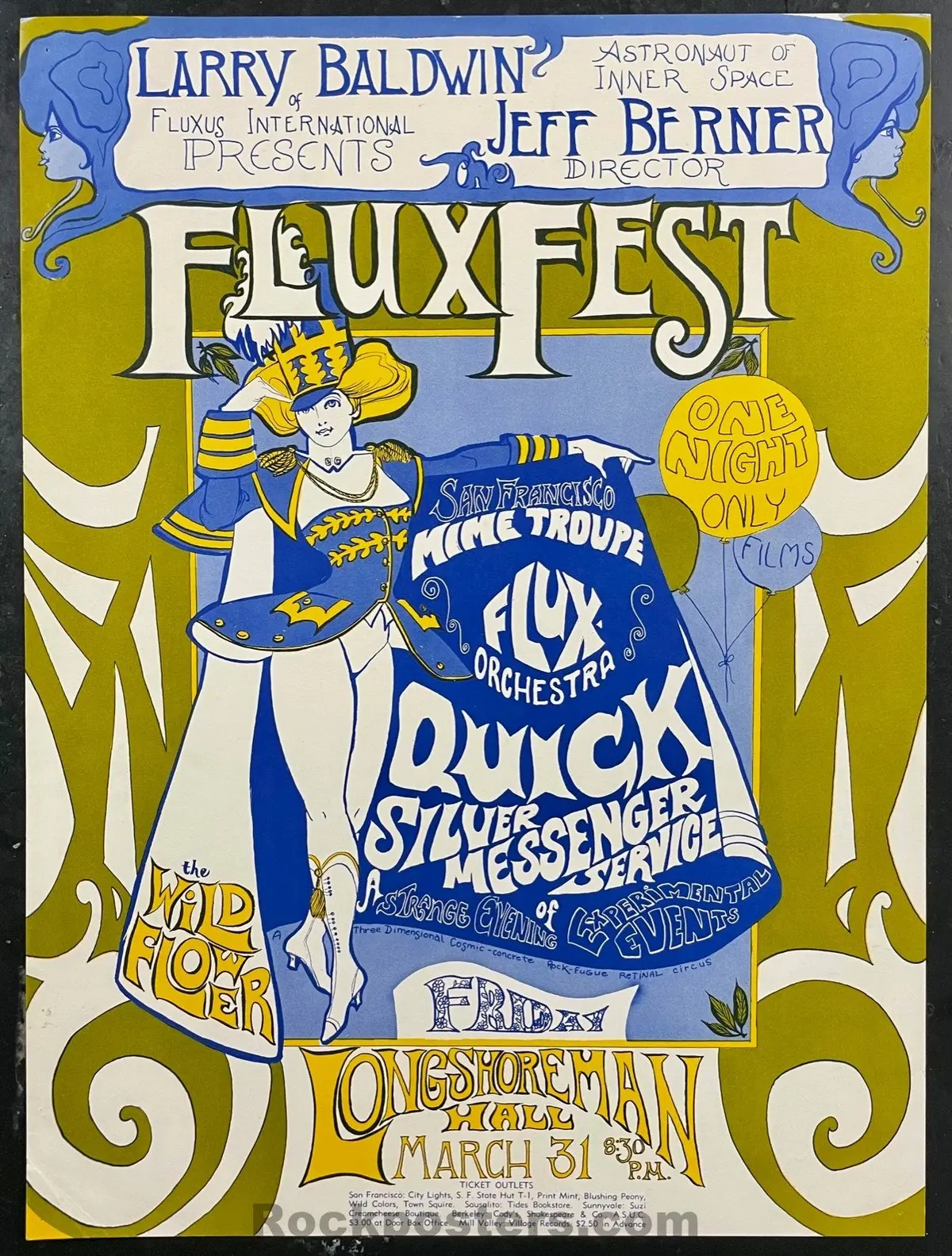 Auction -  Aor 2.196 Alt. - Fluxfest - Ida Griffin - 1967 Poster - Longshoremen's Hall - Excellent 1