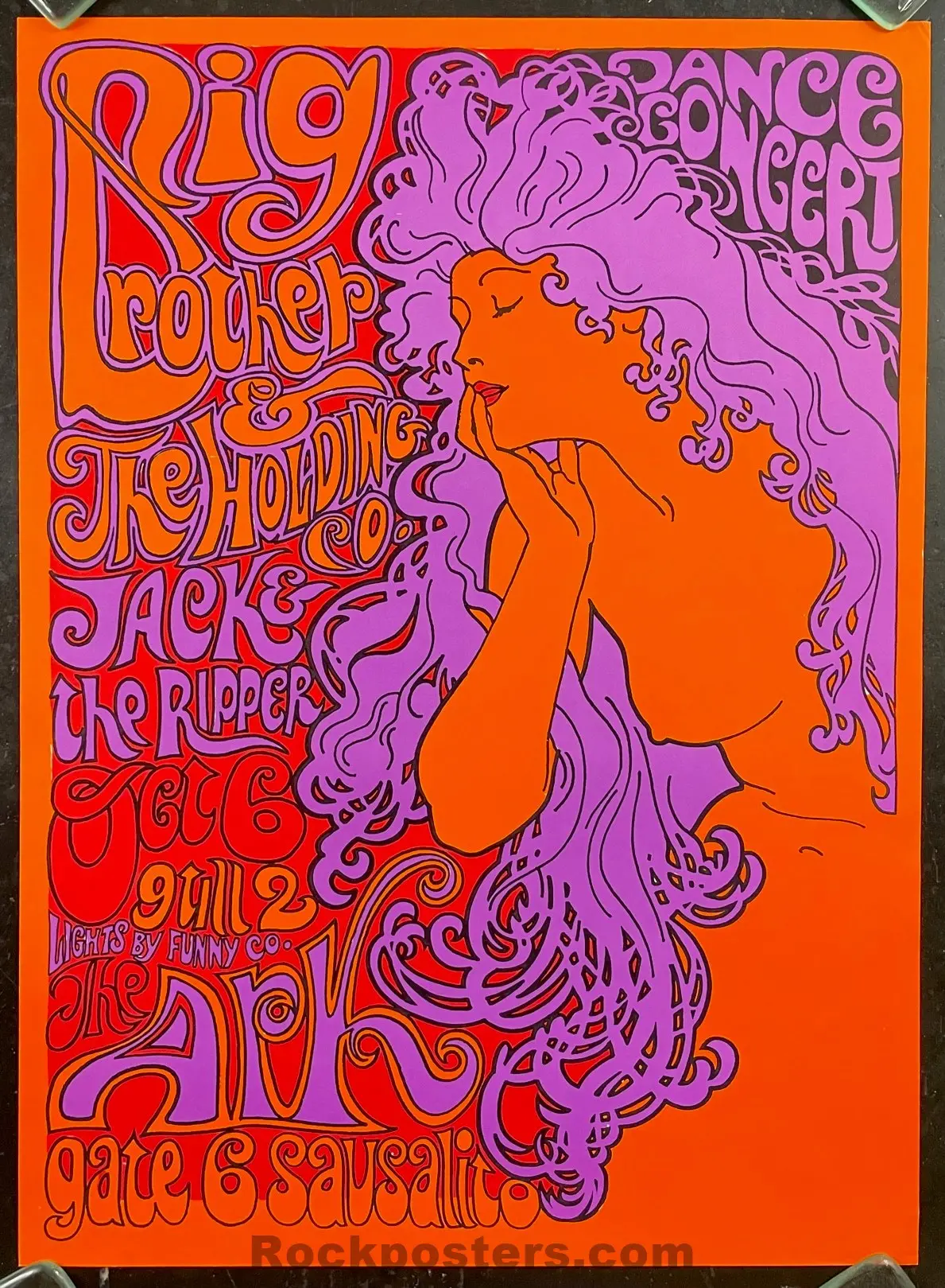 Auction - Aor 2.309 - Big Brother Janis Joplin - 1967 Poster - Ark Sausalito - Near Mint Minus 1