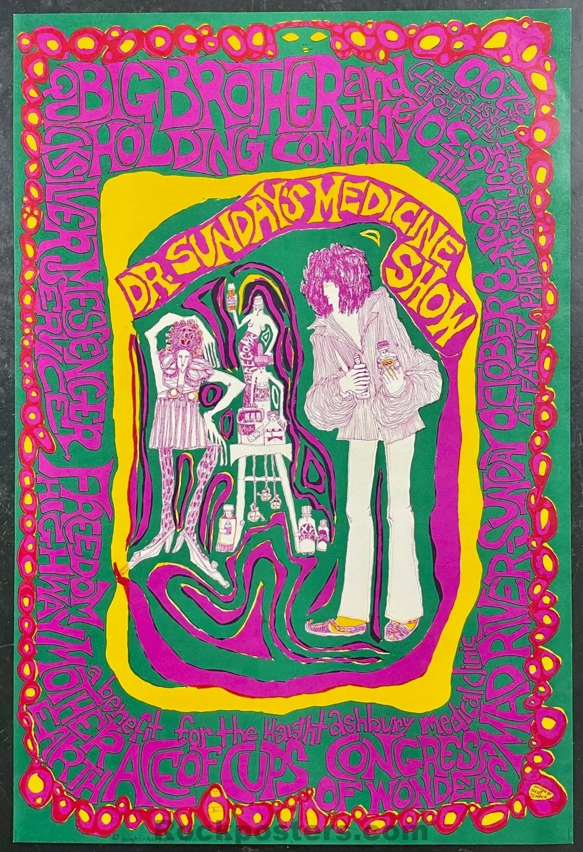 Auction - Aor 2.339 - Janis Joplin Big Brother - 1967 Poster - San Jose - Excellent 1