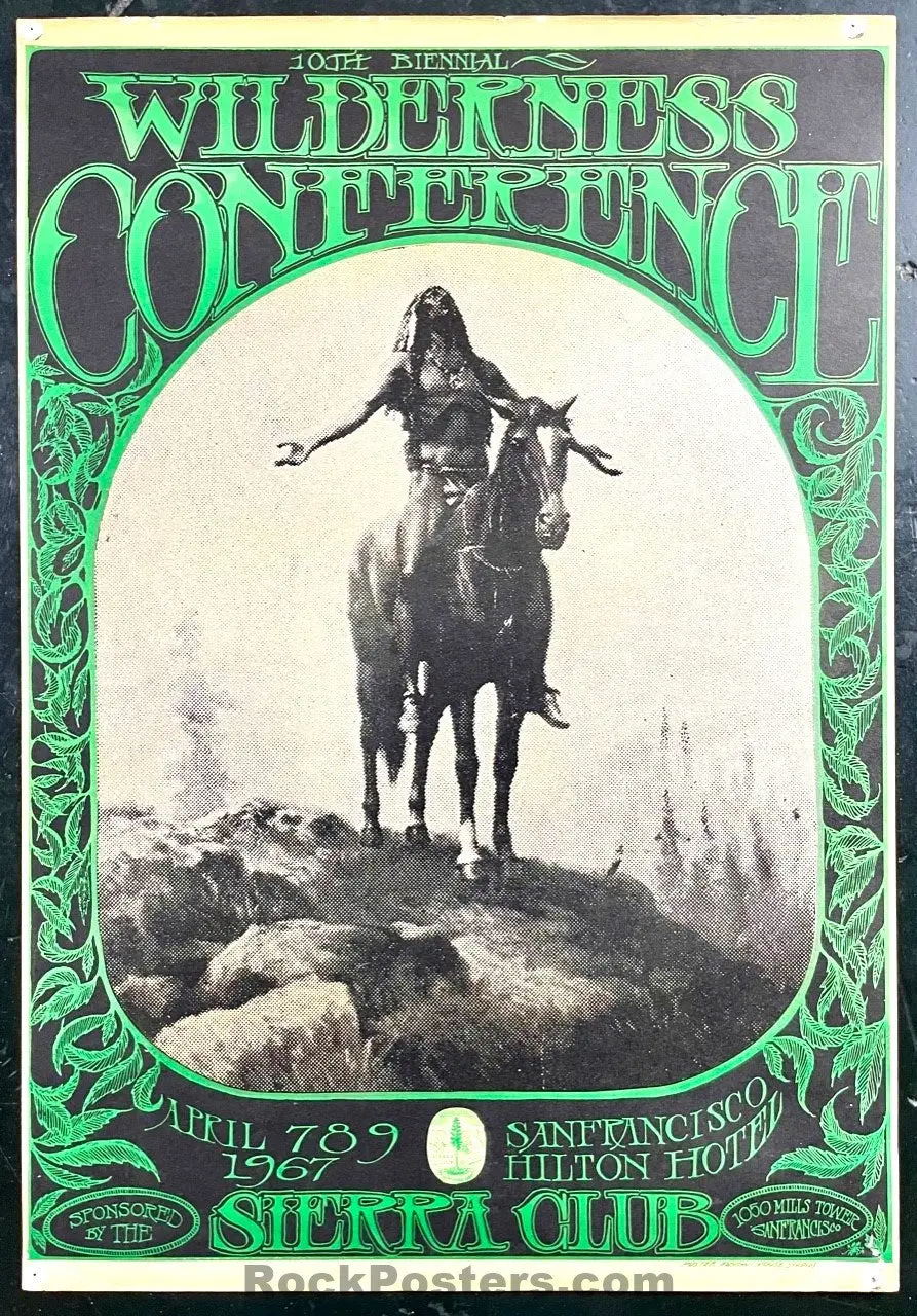 Auction - Aor 2.365 - Wilderness Conference - Mouse & Kelley - San Francisco - 1967 Poster - Excellent 1