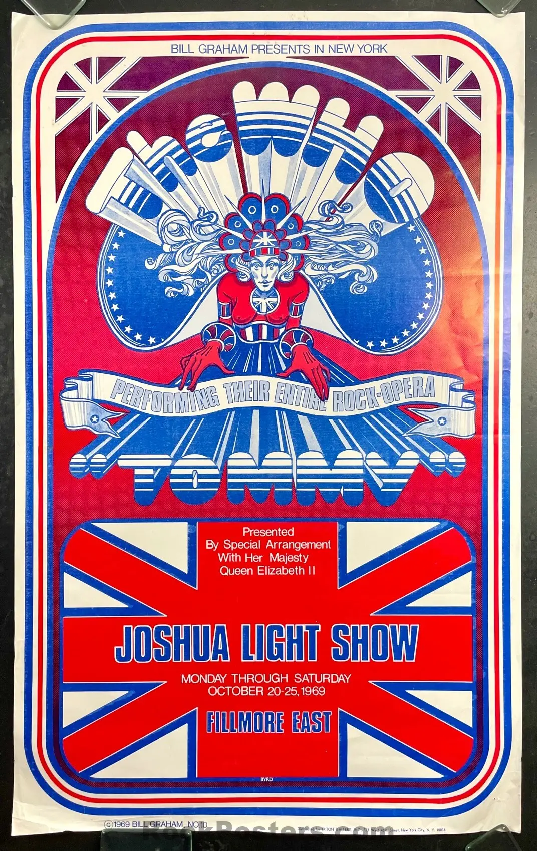 Auction - Aor 2.94 - The Who Tommy - David Byrd - Fillmore East - 1969 Poster - Excellent 1
