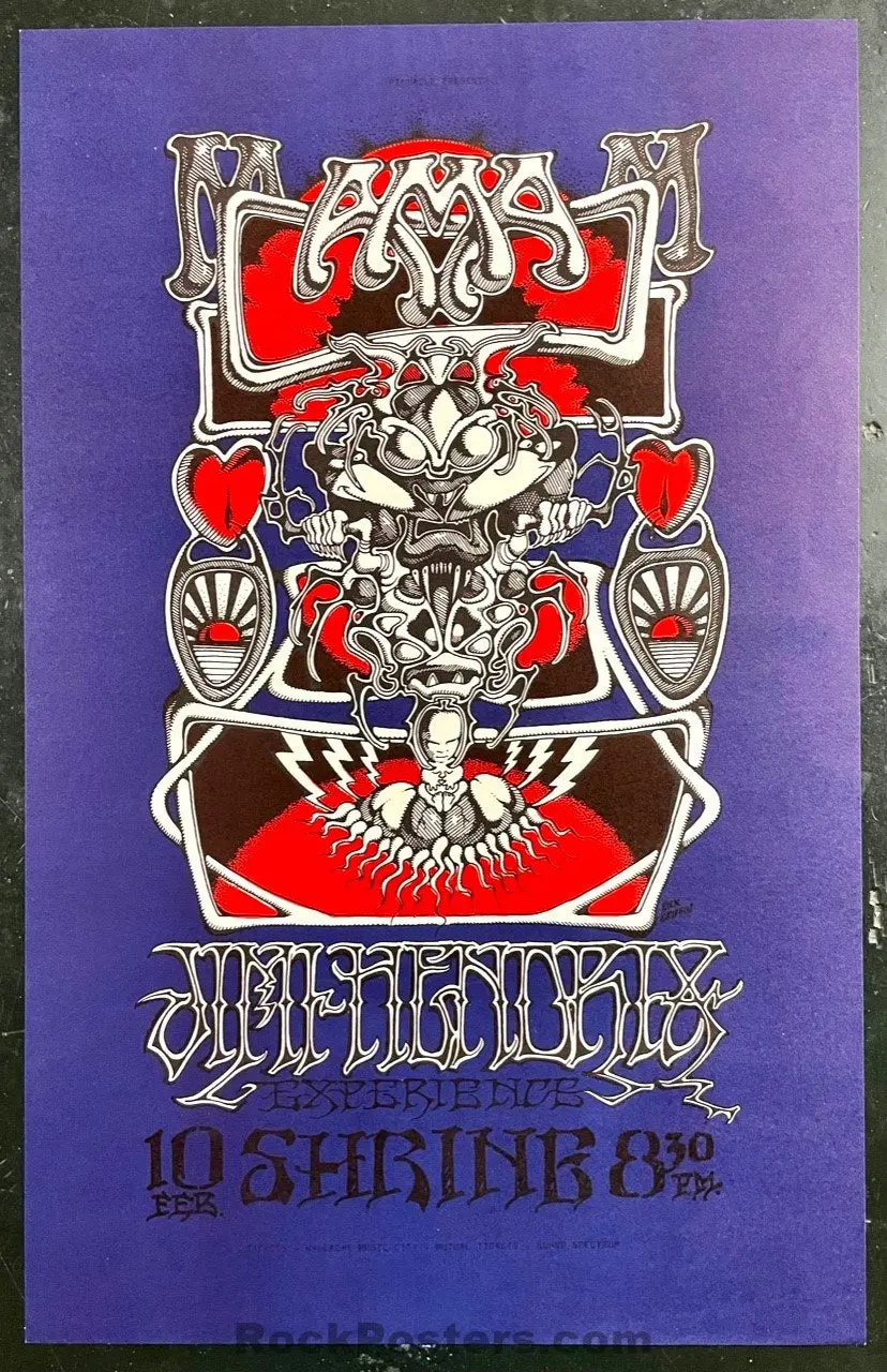 Auction - Aor 3.68 - Jimi Hendrix - Rick Griffin - Shrine L.A - 1975 Poster - Near Mint 1
