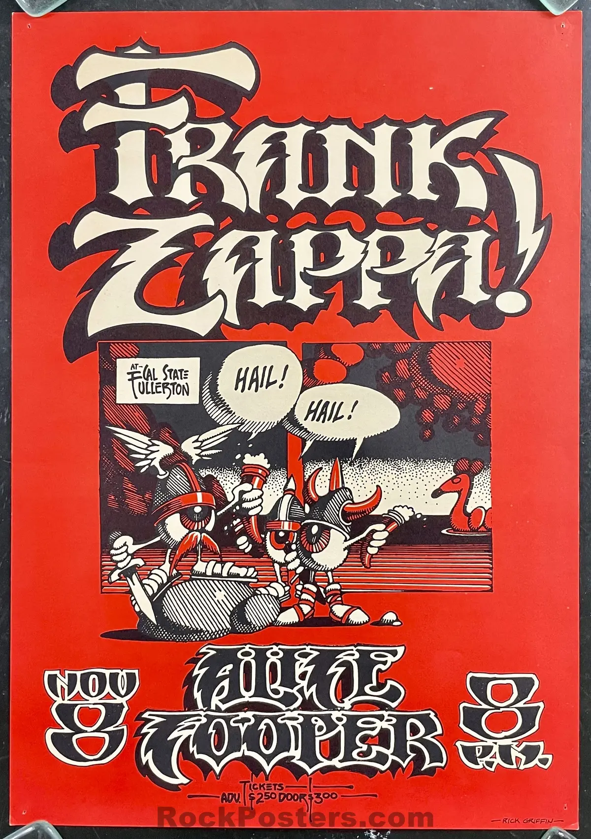 Auction - Aor 4.124 - Frank Zappa Alice Cooper - Rick Griffin - 1974  Poster - Cal State Fullerton - Excellent 1