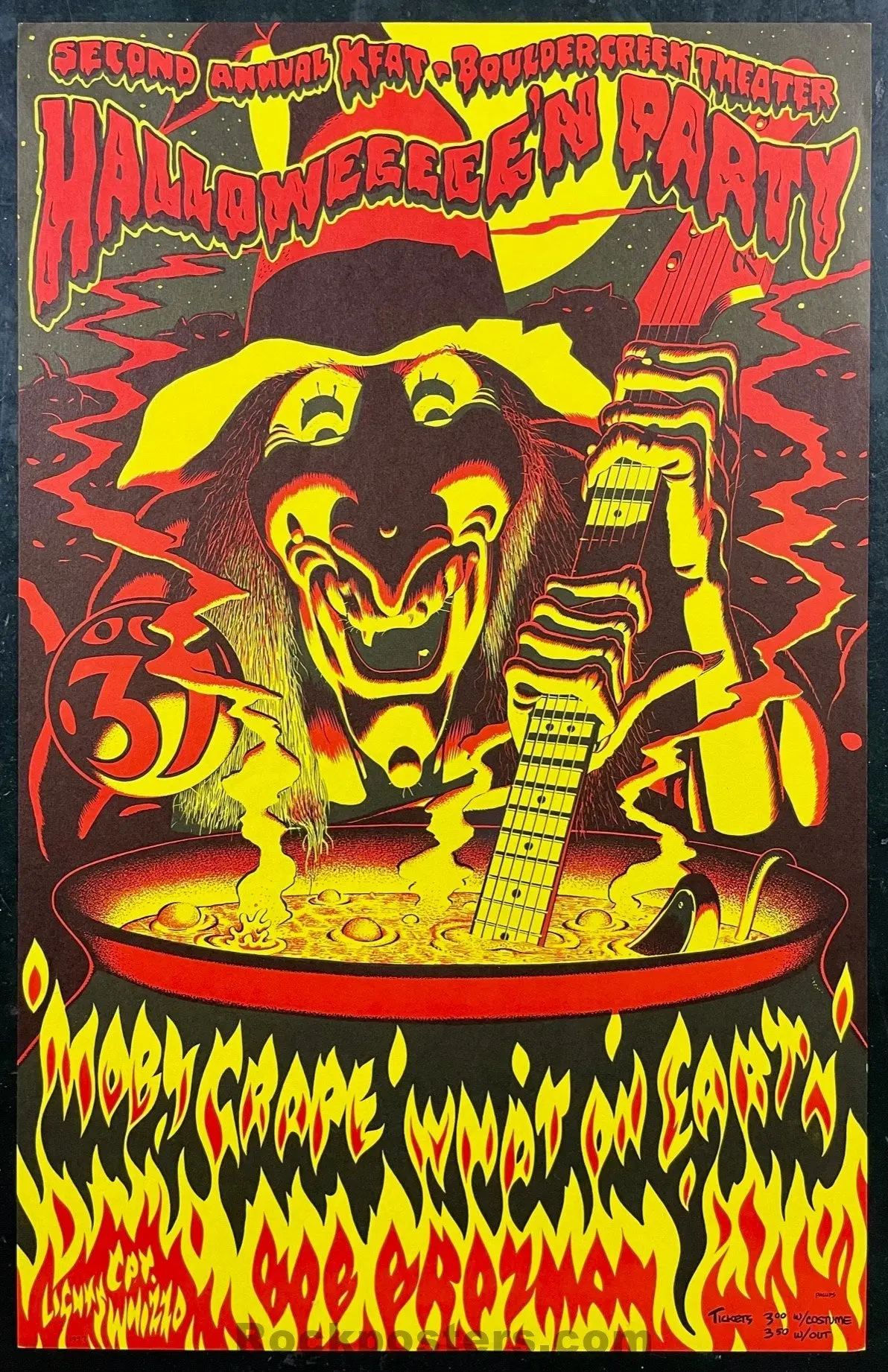 Auction -  Aor 4.103 - Moby Grape - Kfat Halloween Party - Jim Phillips - 1977 Poster - Boulder Creek Theater - Near Mint 1