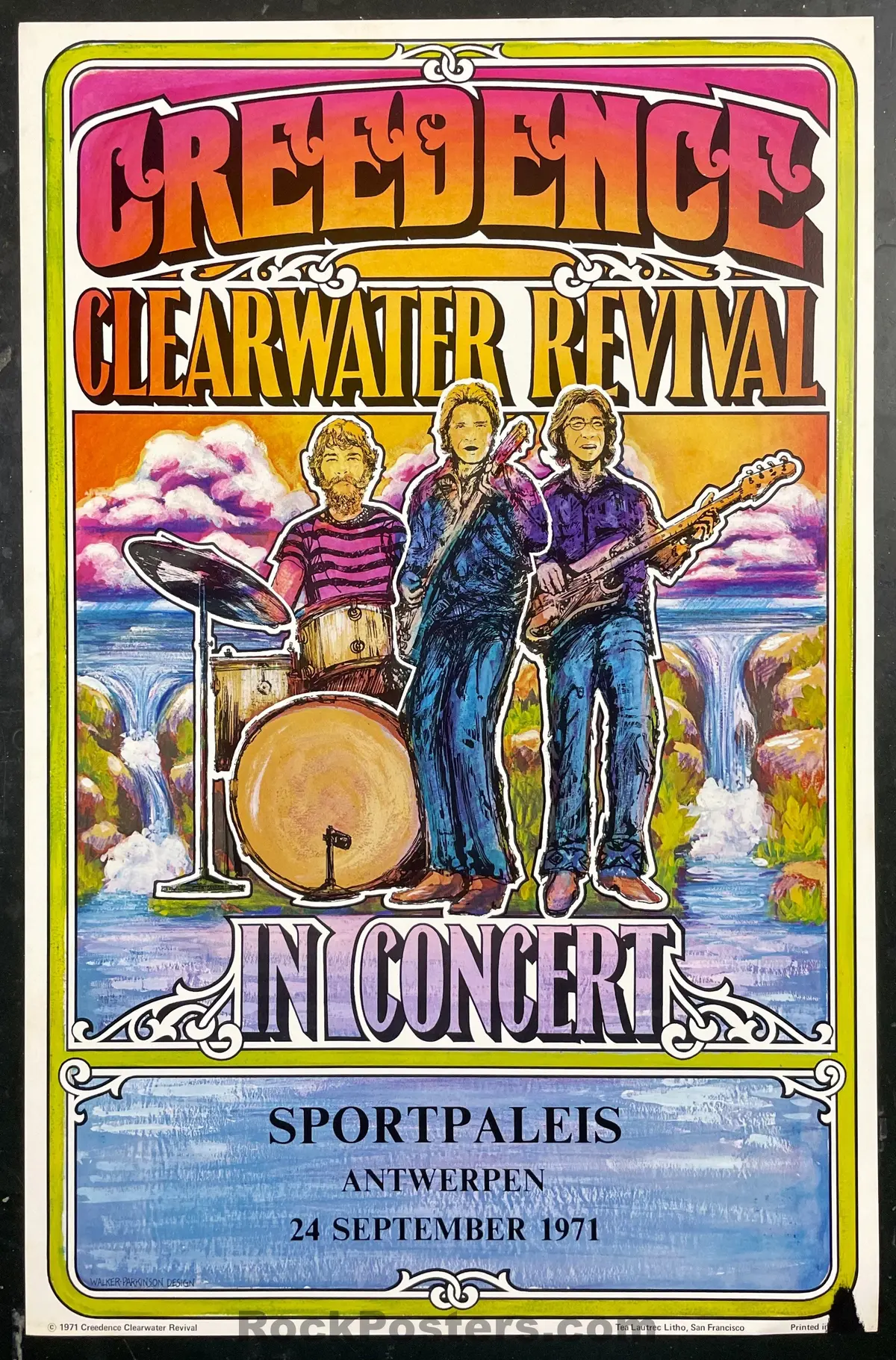 Auction - Aor 4.204 - Creedence Clearwater - 1971 Poster - Belgium - Near Mint Minus 1